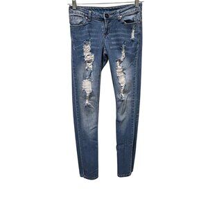 “Baby Blue “ the collectionWomens Distressed Skinny Blue Jeans With Ripped Style